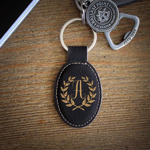 Personalized Louisiana 1.5 X 3 Faux Leather License Plate Key Ring