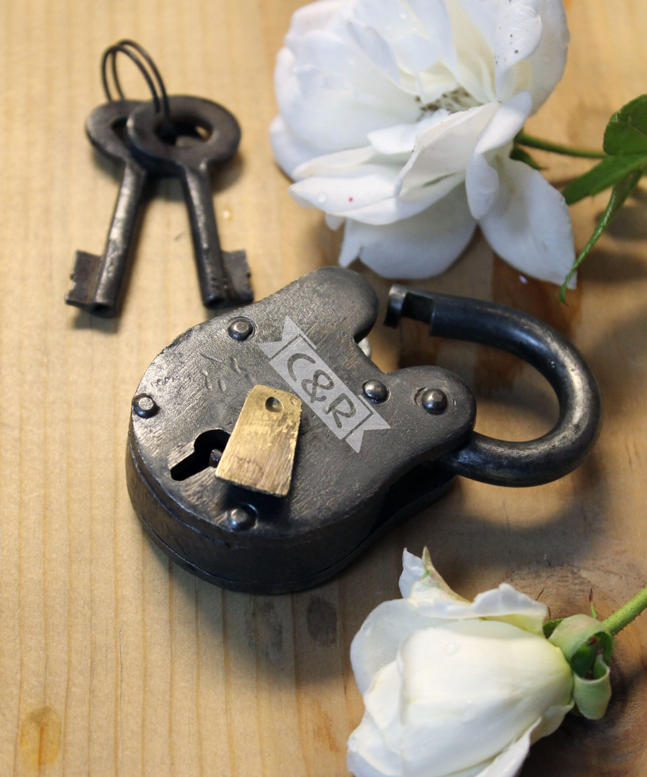 Love Locks Antique Padlock With Two Keys