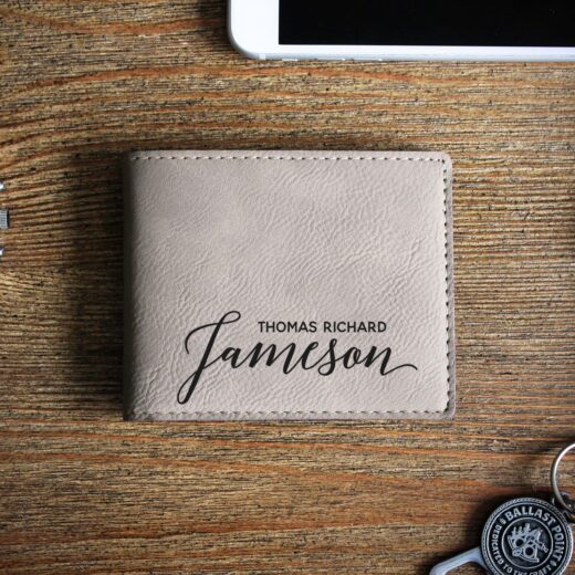 Business Card Case Personalized Leather Card Holder Monogram 