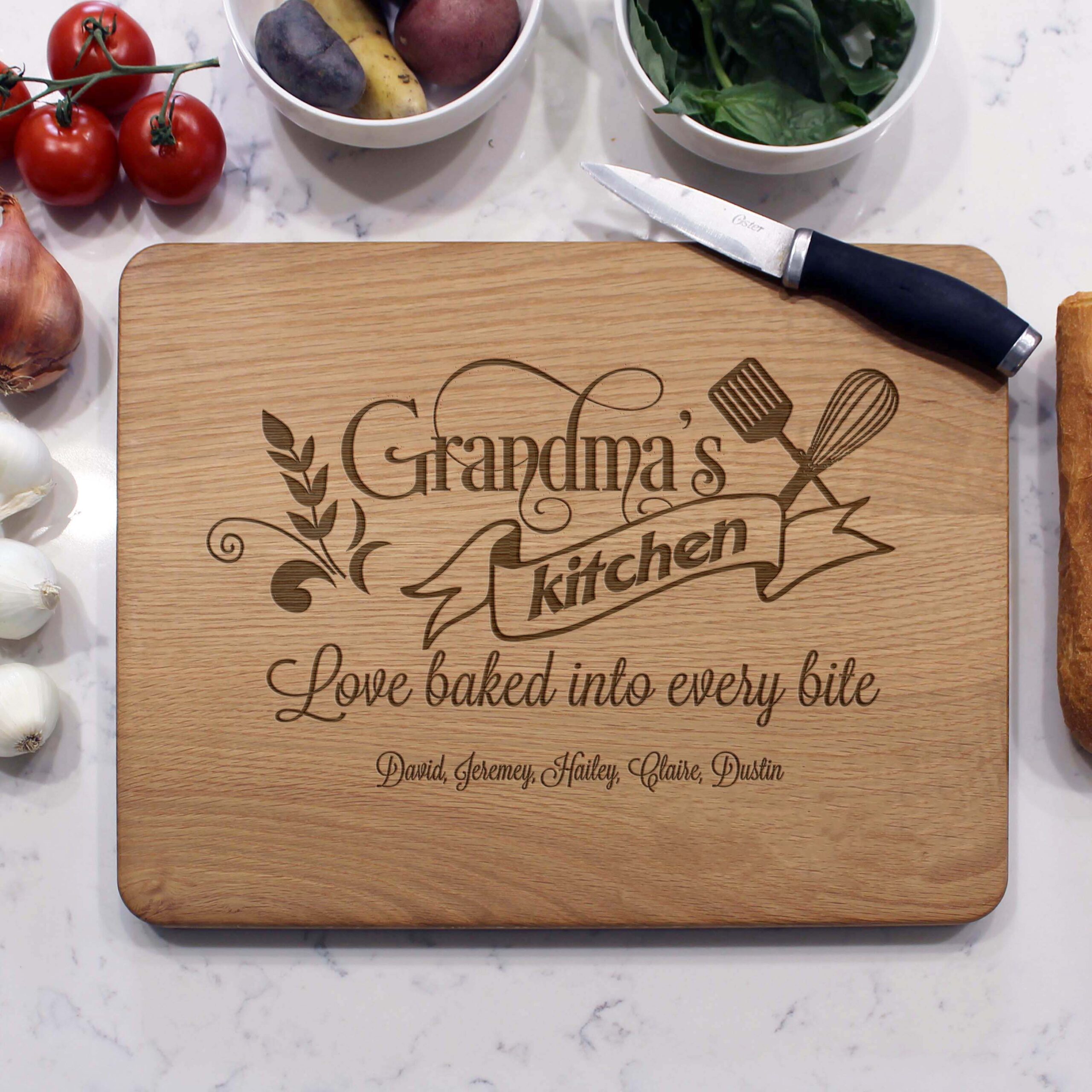 Custom Cutting Board for Grandma's Kitchen, Mom's Kitchen, or other  Personalized Name