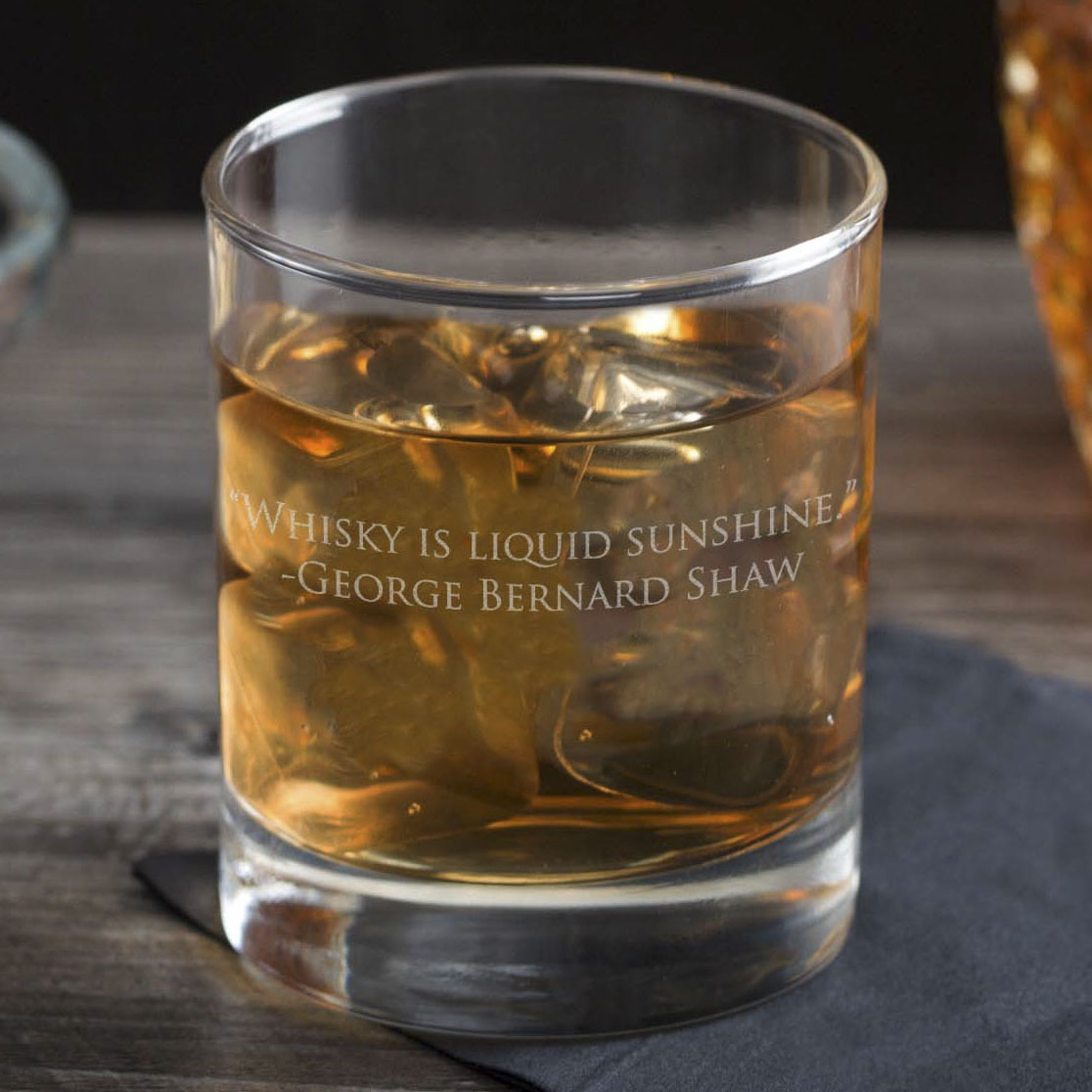 Hand Cut Monogrammed Square Whiskey Glass